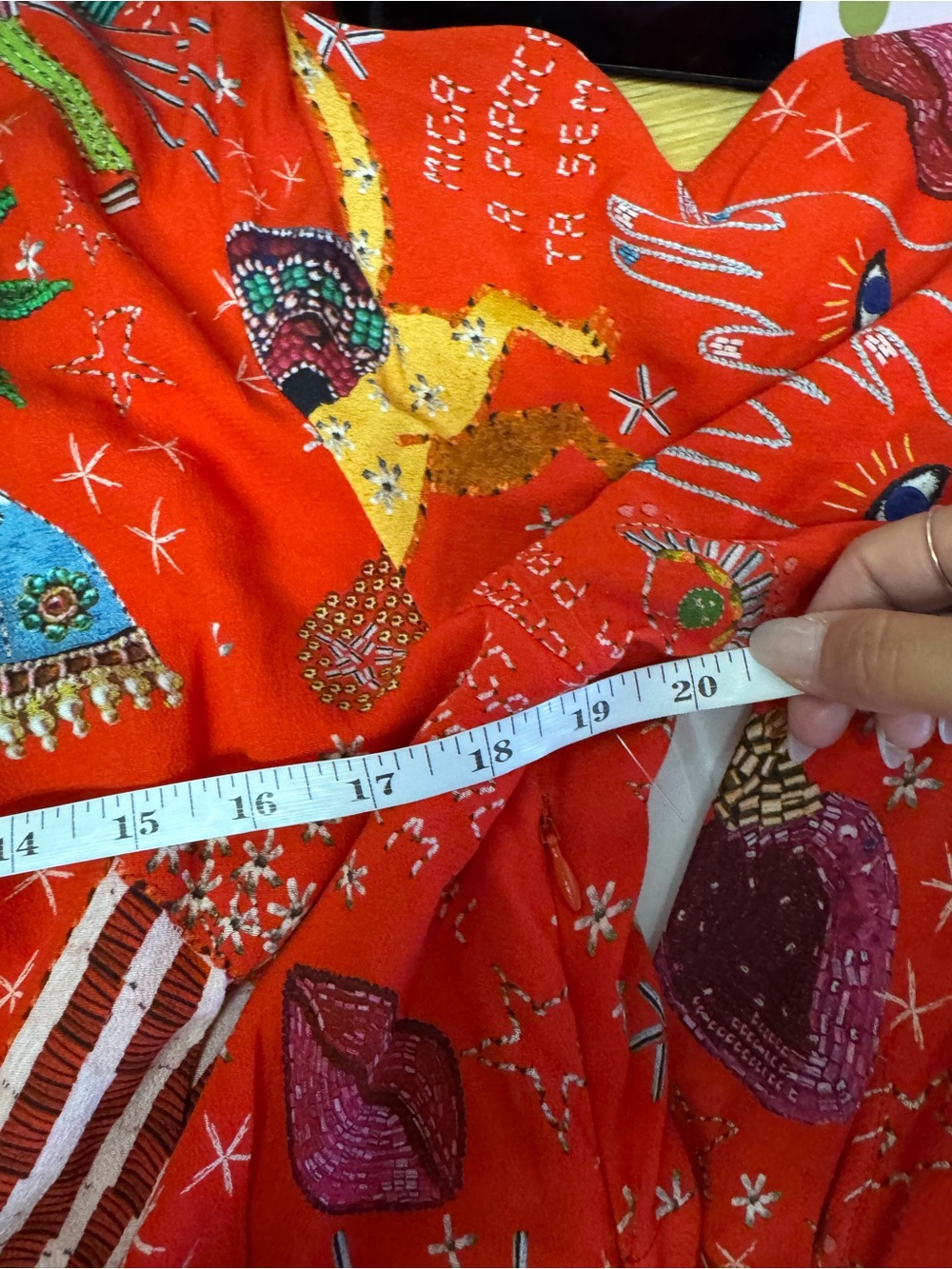 FARM Rio Red Surrealist Graphic Maxi Dress Size L - Picture 10 of 12